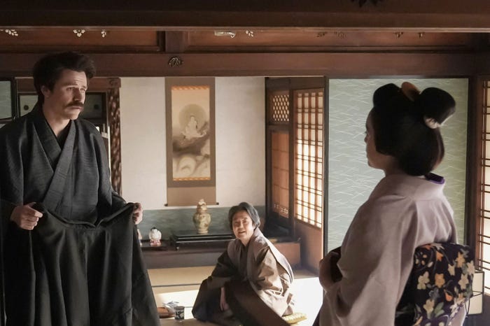 トミー・バストウ、岡部たかし、高石あかり「ばけばけ」第124話(C)NHK