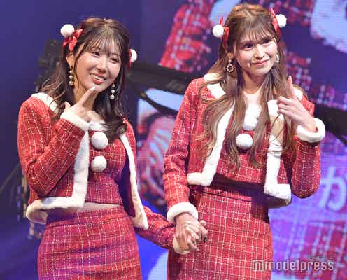 コーラのこだわり【はな】&かこ、SEXYサンタコスで美ウエスト魅せ 抜群スタイルに釘付け<学生ランウェイ>