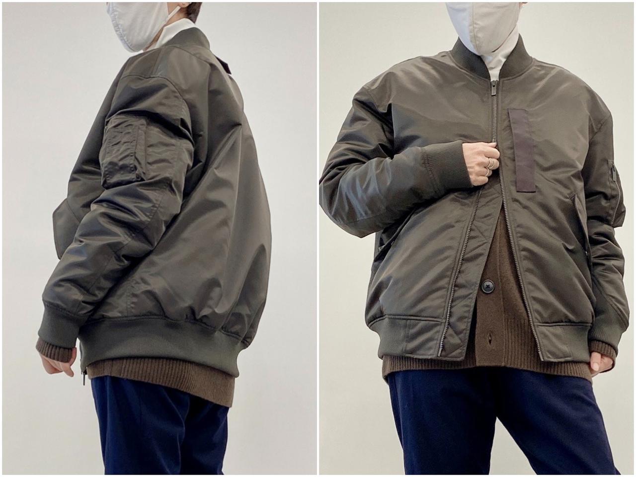 ユニクロ+JハイブリッドダウンオーバーサイズMA-1ブルゾン 【＋J