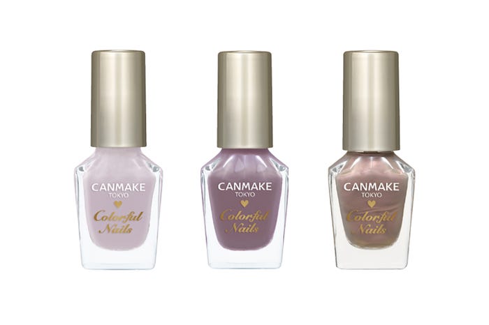 (左から)「カラフルネイルズ N46 クラウディスカイ」「同 N47 ダスキーパープル」「同 N48 ヘイジームーン」(画像提供:株式会社井田ラボラトリーズ)