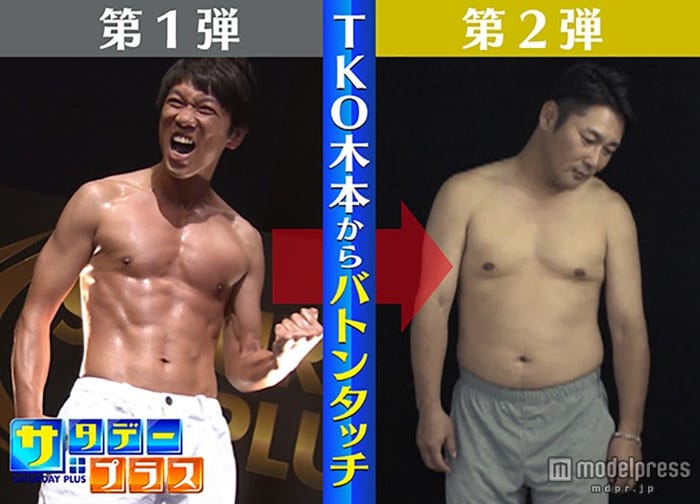第1弾TKO・木本武宏は引き締まった身体に。第2弾元木大介の挑戦は?/画像提供:毎日放送