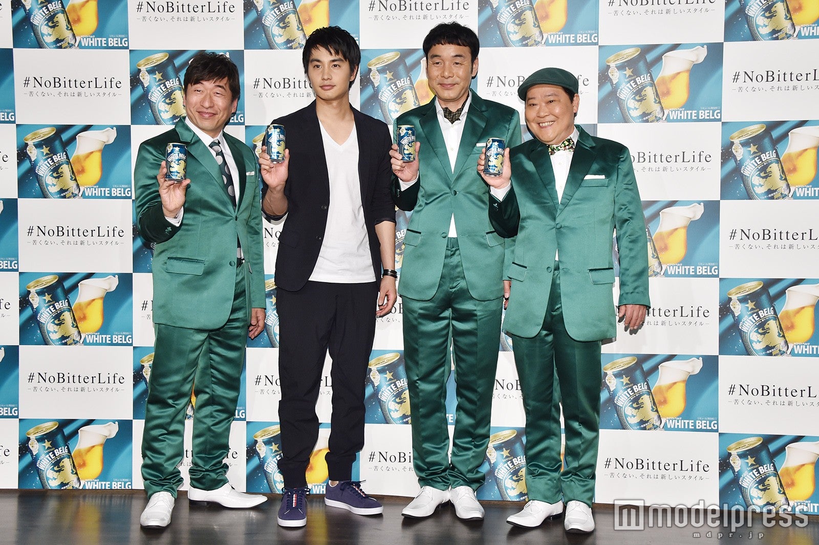 （左から）寺門ジモン、中村蒼、肥後克広、上島竜兵 （C）モデルプレス