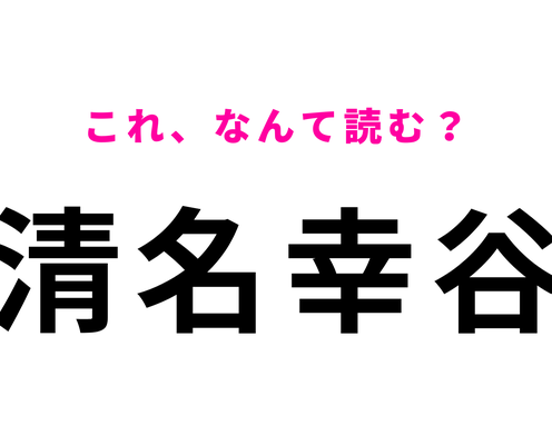 「清名幸谷」はなんて読む?「幸」の読み方が難しいかも…!?