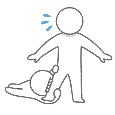 スネをかじる人のイラスト(棒人間)