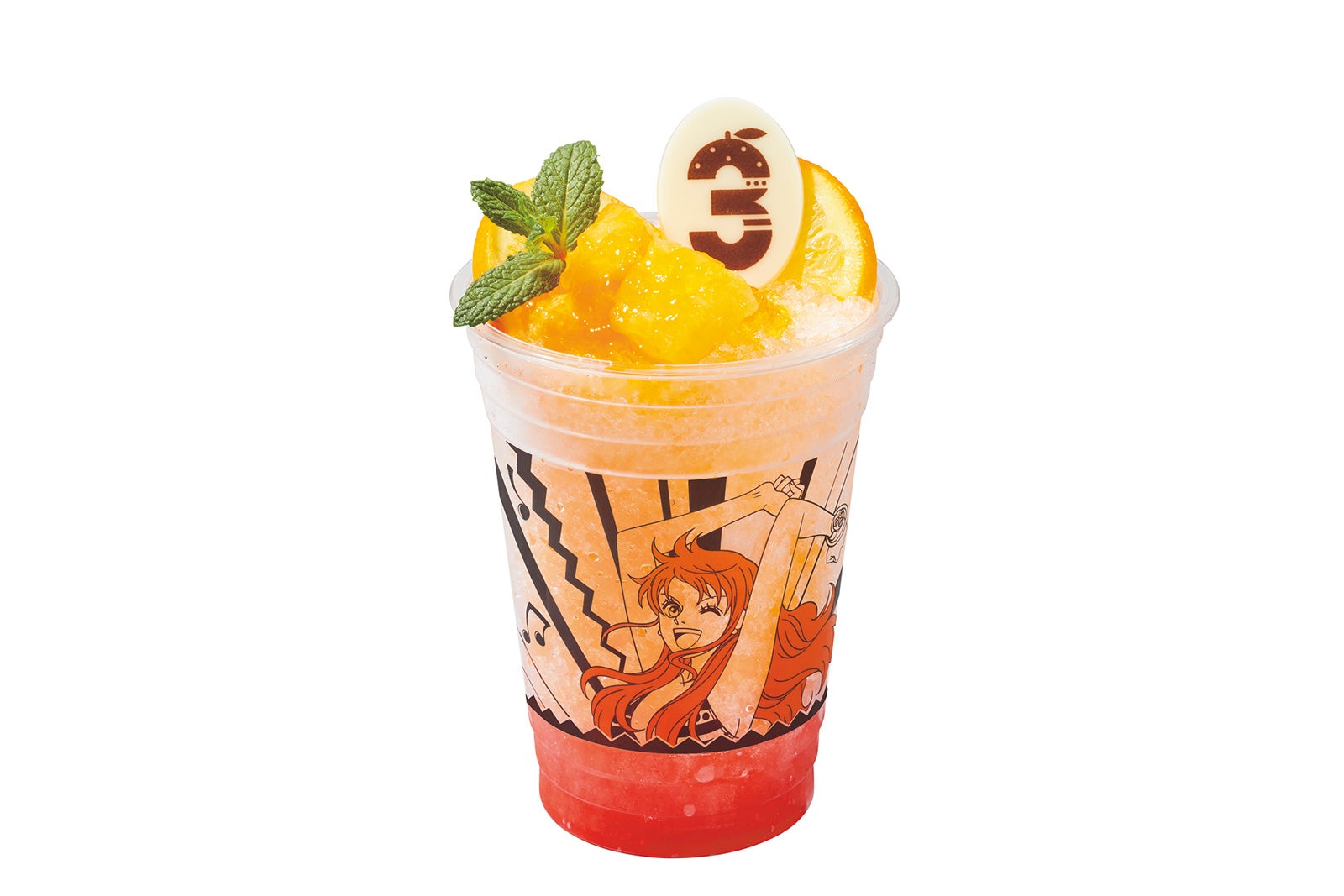 ■ナミのオレンジフラッペ◇（■はト音記号、◇は音符マーク）／画像提供：ユニバーサル・スタジオ・ジャパン（C）尾田栄一郎／集英社・フジテレビ・東映アニメーション