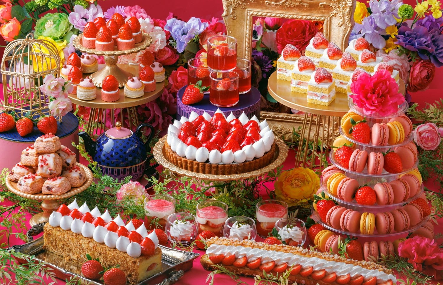 ホテルニューオータニ大阪のいちごスイーツビュッフェ2023 ケーキにエクレア、スイーツドリンクも