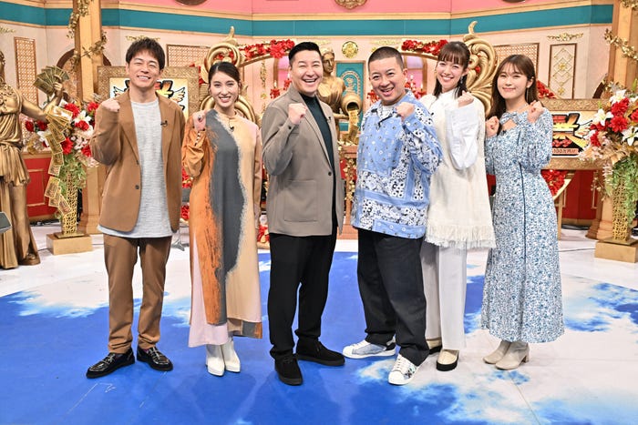 陣内智則、土屋太鳳、長田庄平、松尾駿、佐藤栞里、渋谷凪咲(C)TBS