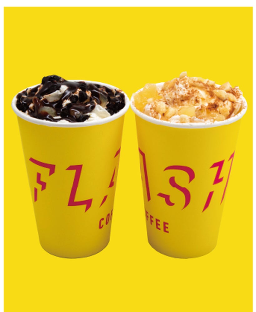 アップルパイラテ ペアSサイズ1,000円、Rサイズ1,100円（税込）／画像提供：Flash Coffee JP