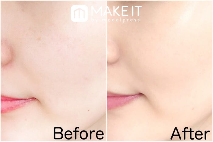 Before:素肌 After:ロレアル パリ/インファリブル フレッシュウェア ファンデーション/15 使用 (C)メイクイット