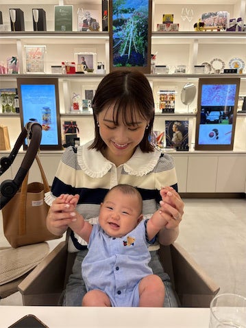 「めっちゃ笑ってくれた」西野未姫、ニコニコ笑顔が可愛い長男・頑馬くんとの2ショット公開