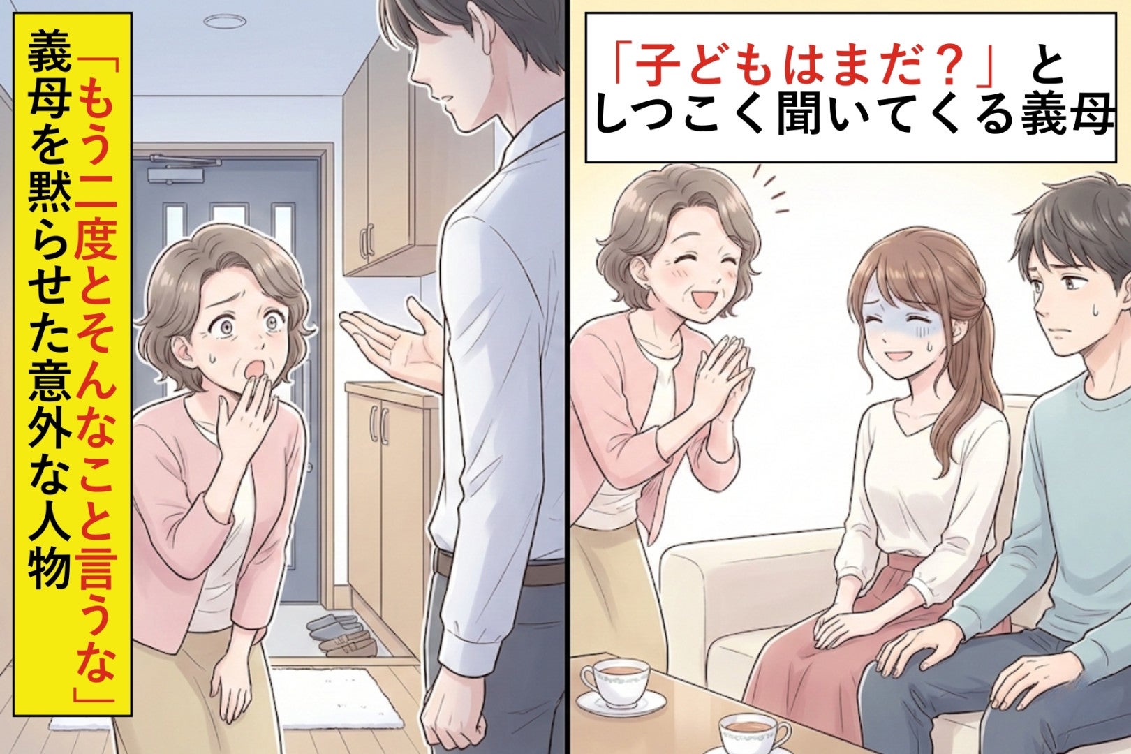 「子どもはまだ？」としつこく聞いてくる義母→「もう二度とそんなこと言わないで」彼女を黙らせた意外な人物