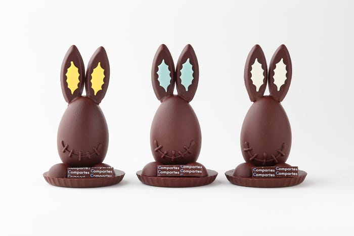 バニーエッグS(左から)イエロー、コンパーテスブルー、ホワイト/画像提供:Compartes chocolatier