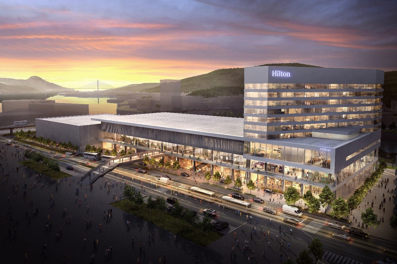 完成イメージ図（MICE施設、ヒルトン長崎 複合）／画像提供：ヒルトン