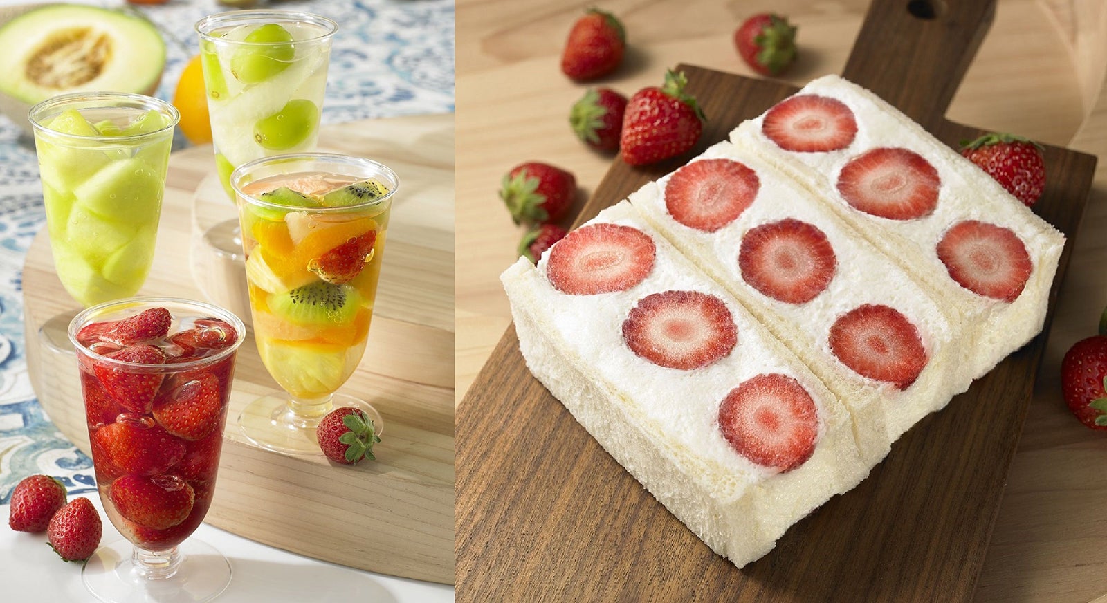 旬の「なつおとめ苺」の甘酸っぱい味わいを堪能できるゼリーやサンド／画像提供：小田急百貨店