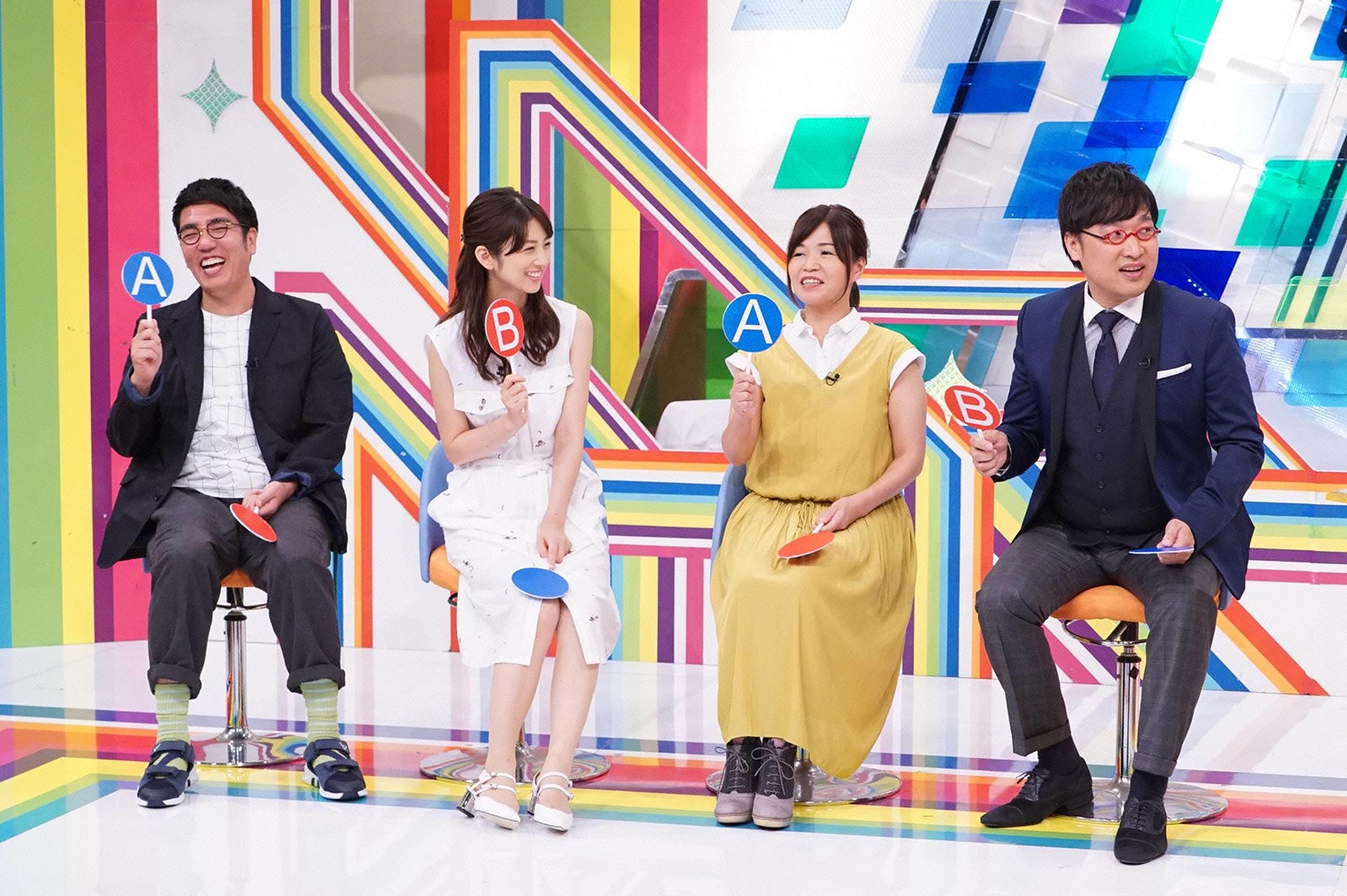 小木博明、小倉優子、大久保佳代子、山里亮太 （C）フジテレビ