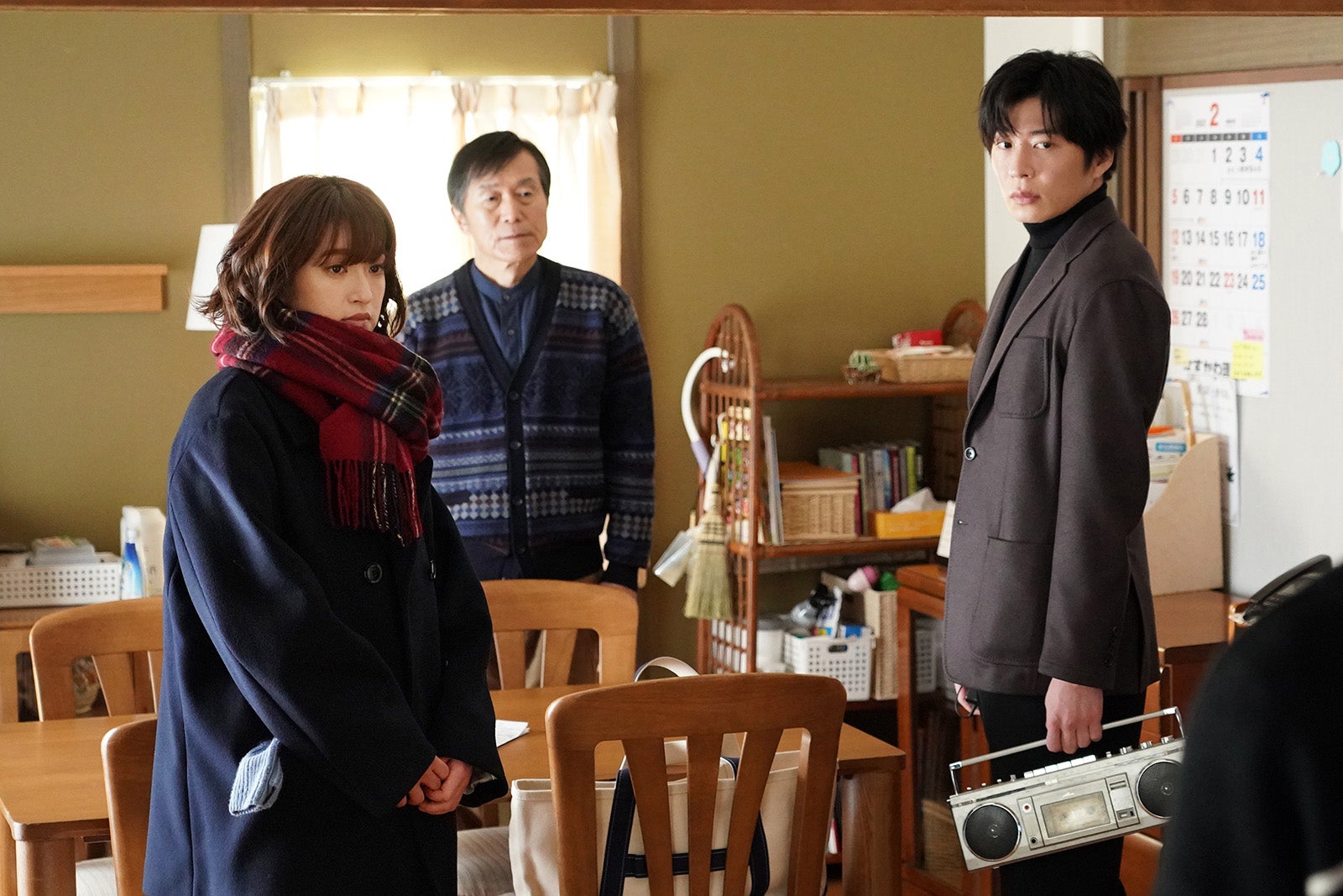 （左から）門脇麦、平田満、田中圭／「リバーサルオーケストラ」第8話より（C）日本テレビ