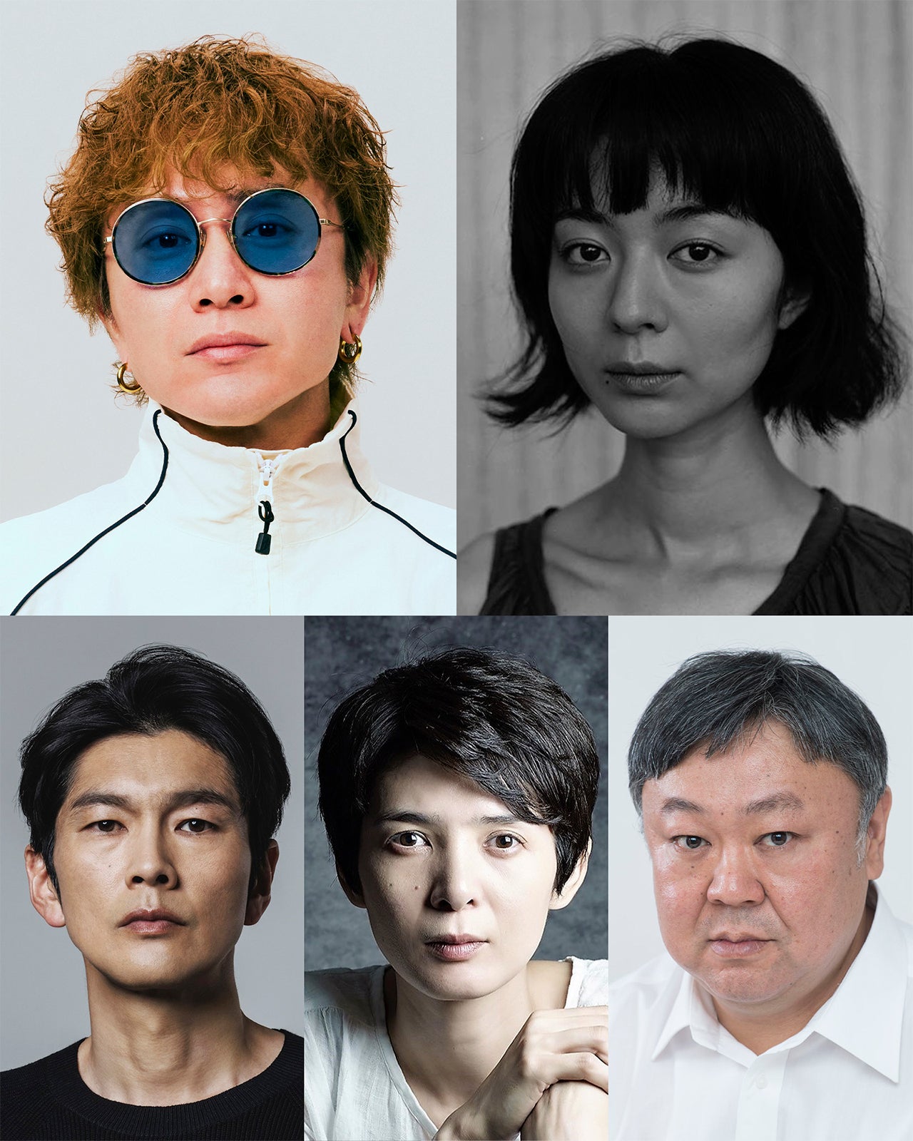 （上段左上より）安田章大、中村映里子、村木仁、占部房子、丸山智己（提供写真）