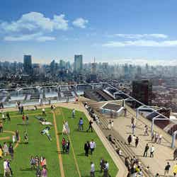 渋谷スクランブルスクエア/屋上展望空間と六本木方面の眺望イメージ/画像提供:東日本旅客鉄道