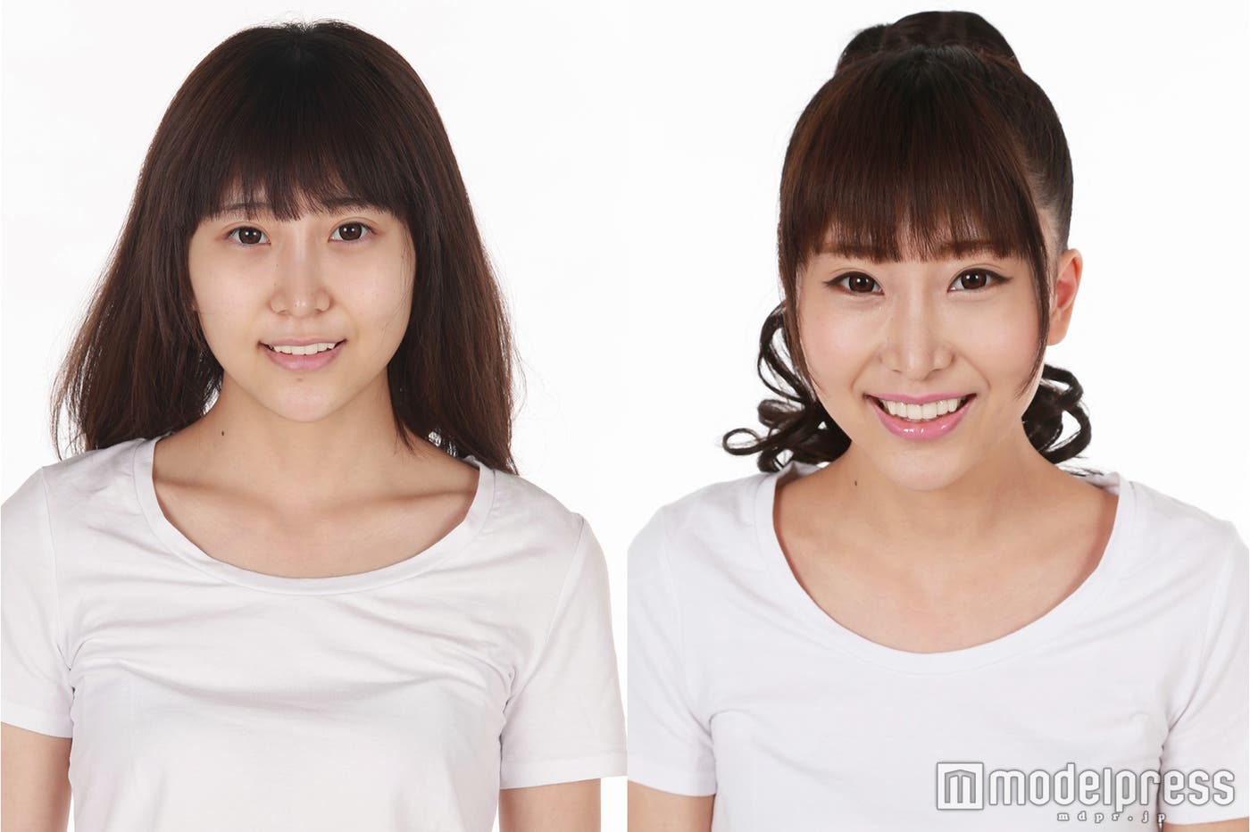 寺尾円香さんの整形後のすっぴん(左)&メイク(右)