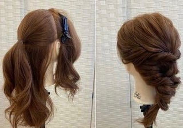 ゴムだけで即完成 ミディアムヘアでもok くるりんぱでつくるフェミニン編み下ろしアレンジ モデルプレス