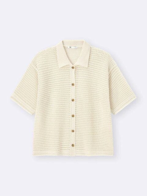 GU 透かし編みニットシャツ GUの透かし編みニットシャツ
