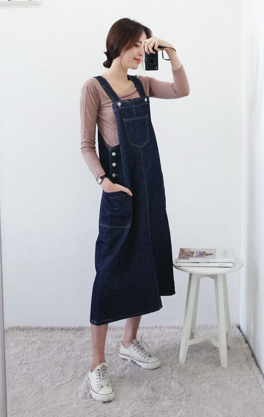 3TYPEサロペットロングスカート・全3「DHOLIC」6,199円(税込)/画像提供:DHOLIC