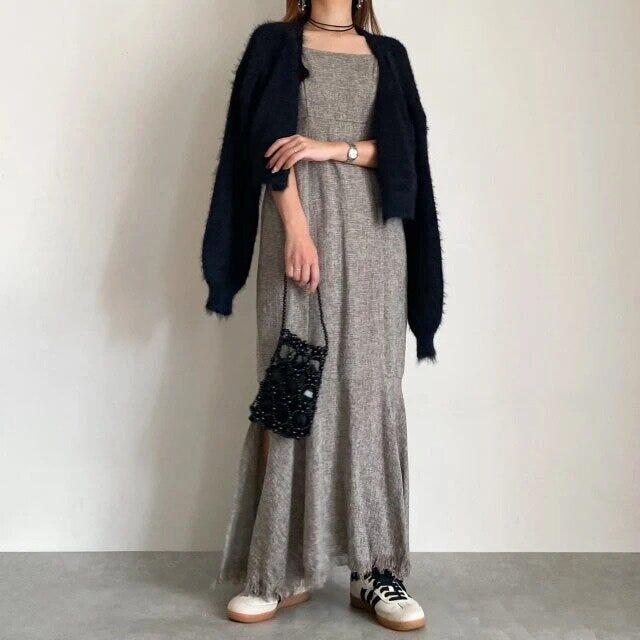 好印象ワンピースコーデ アディダスSamba大人女性おすすめ好印象ワンピースコーデ