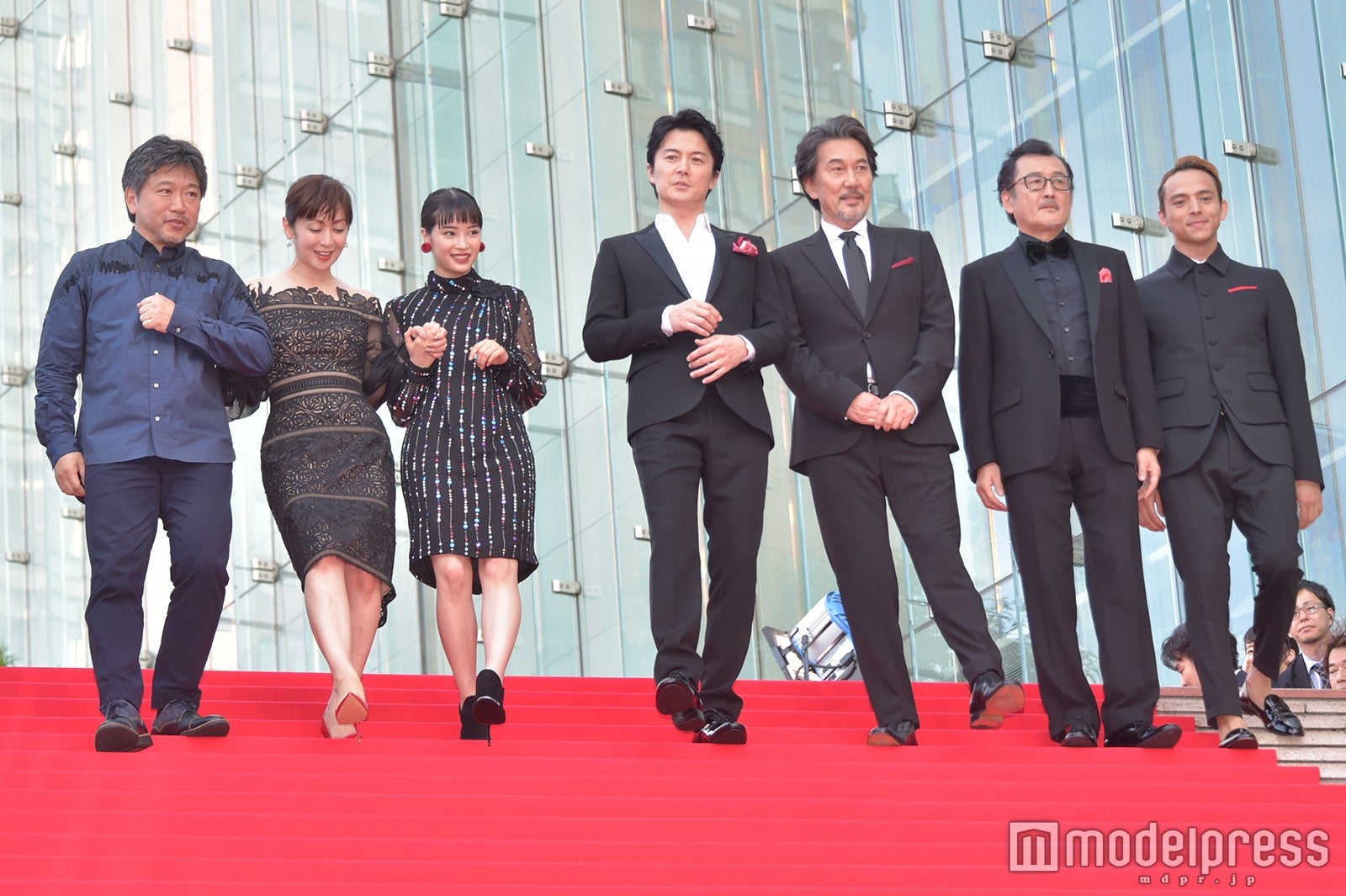 是枝裕和監督、斉藤由貴、広瀬すず、福山雅治、役所広司、吉田鋼太郎、満島真之介 （C）モデルプレス