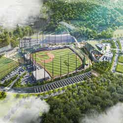 多摩丘陵の緑に溶け込む「東京ジャイアンツタウン」の全景(イメージ)/提供素材