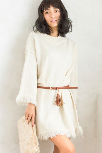 フリンジニットワンピース「Re:EDIT by GALSTAR」3,198円（税込）／画像提供：Re:EDIT by GALSTAR