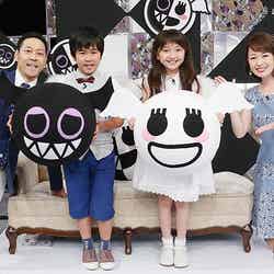 番組MCの（左から）東野幸治、鈴木福、谷花音、松丸友紀アナウンサー（C）テレビ東京