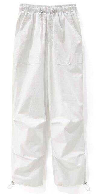 GRL　メッシュニット　キュート×ストリート　女っぽカジュアル　asuka　イラスト　スピンドルジョガーカーゴパンツ