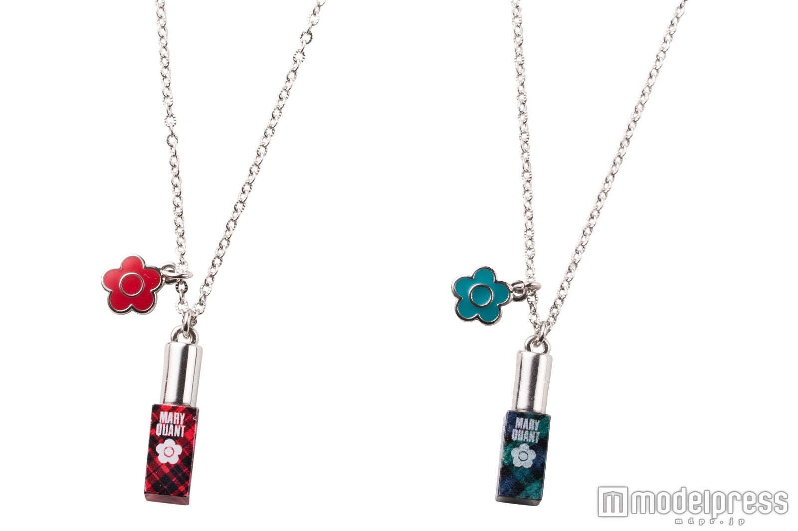 「デイジー＆ネイルポリッシュ ネックレス」各2,000円（税抜）