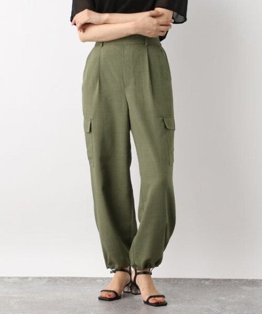 グローバルワーク　最強パンツ　今旬　リネンライクカーゴパンツ