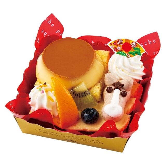 シャトレーゼのかわいい干支のプリンアラモード