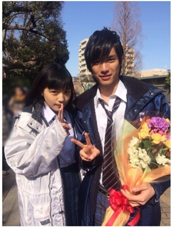 「好きっていいなよ。」オフショット（左から）川口春奈、福士蒼汰／福士蒼汰オフィシャルブログ（Ameba）より