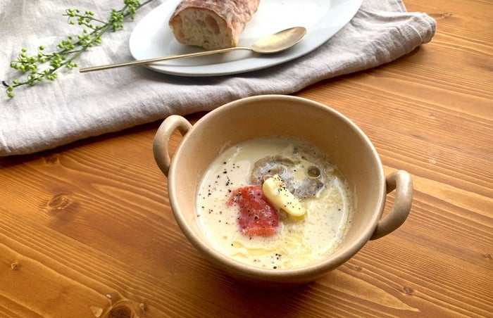 冬の朝はこれで決まり Macaroni編集部員の朝スープ 6 きのこの豆乳明太クリーム モデルプレス