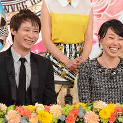 「解決！ナイナイアンサー」で再婚を発表した、いしだ壱成（左）と義母の東尾理子（右）／（C）日本テレビ