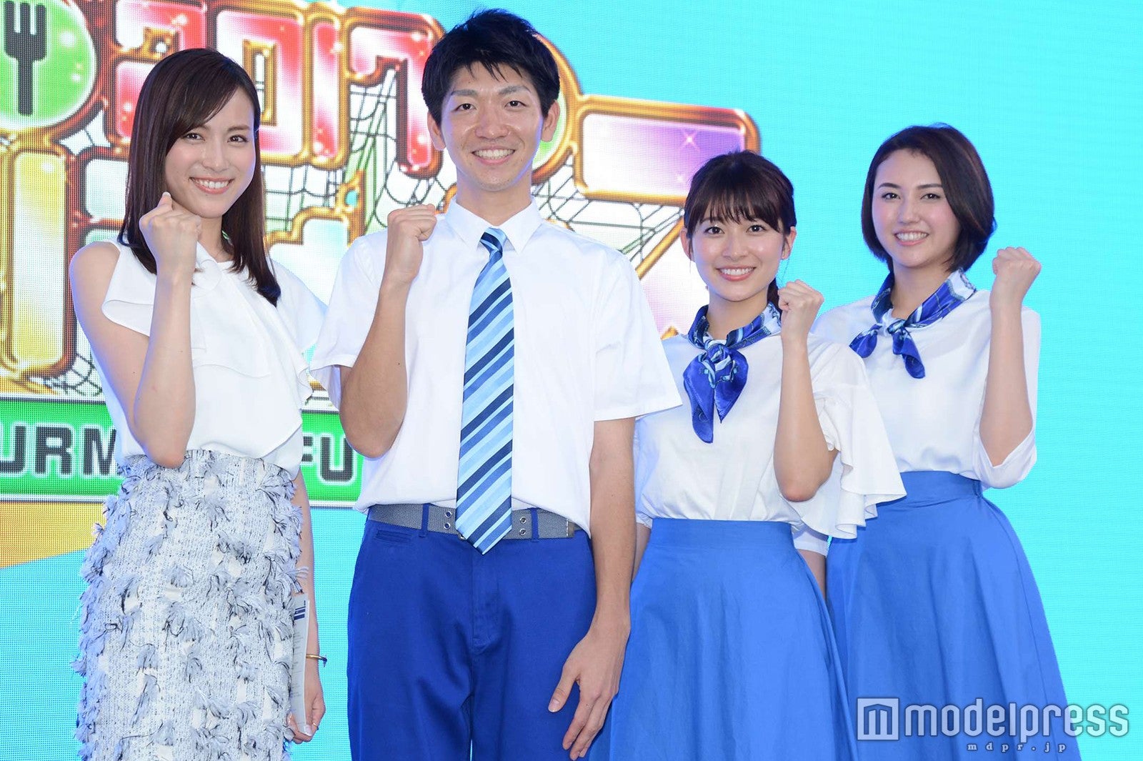 （左から）笹川友里アナ、喜入友浩アナ、山本里菜アナ、山形純菜アナ （C）モデルプレス