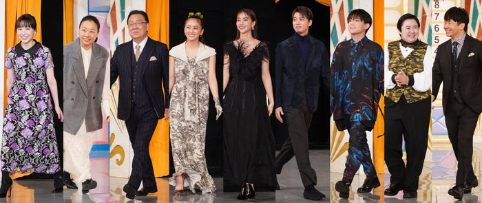 芦田愛菜、いとうあさこ、梅沢富美男、岡田結実、滝沢カレン、竹内涼真、松丸亮吾、やす子、若林正恭「欽ちゃん&香取慎吾の第99回全日本仮装大賞」(C)日本テレビ