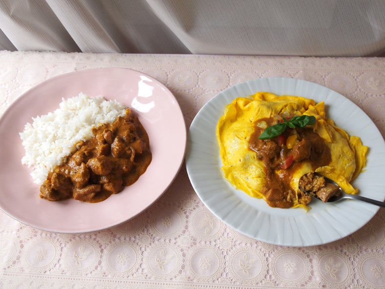 「バターチキンカレー→チキンカレーオムライス」