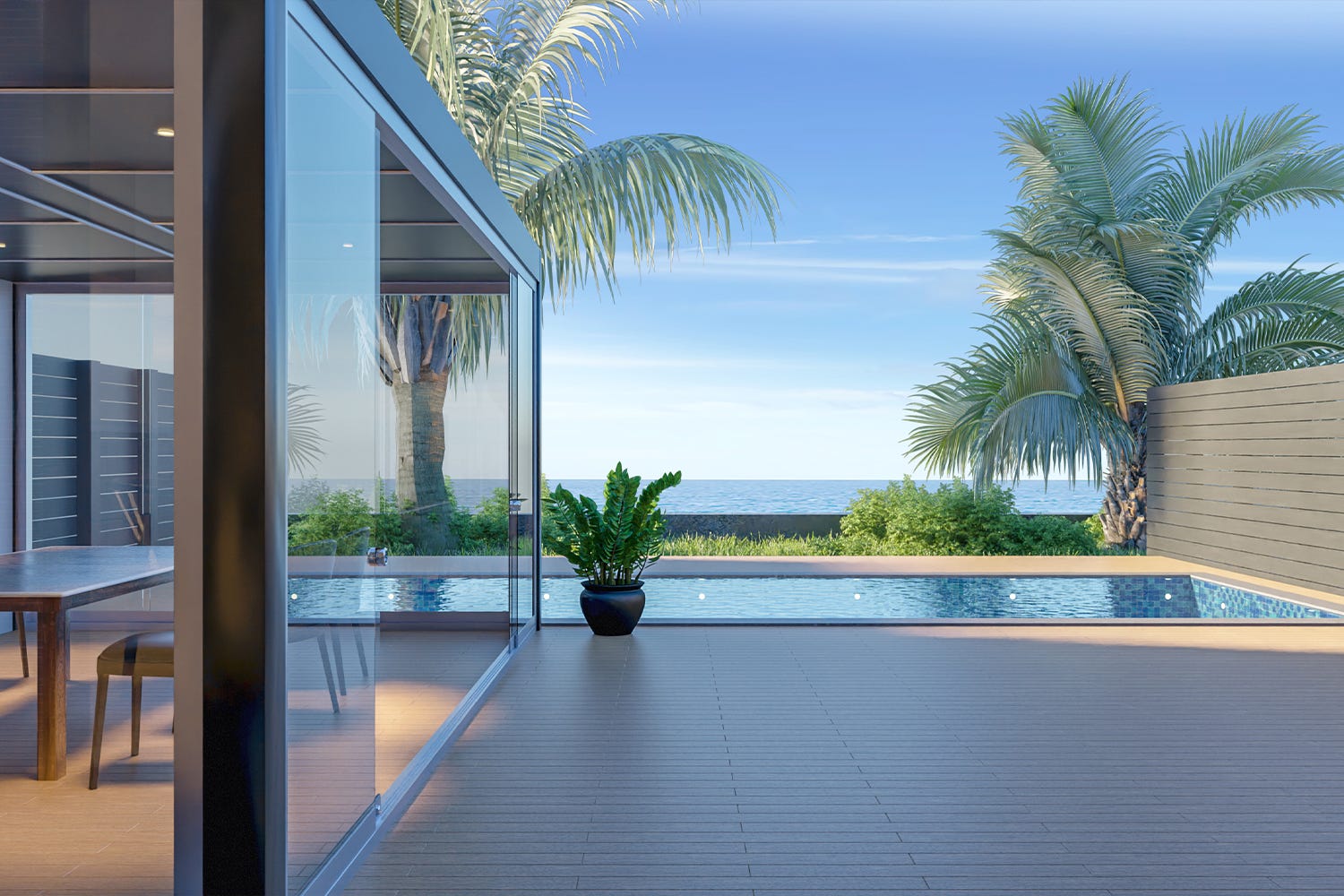 千葉「プライベートオーシャンヴィラ -ヴィラ 藍水-」海を愛でるプール&温泉付き