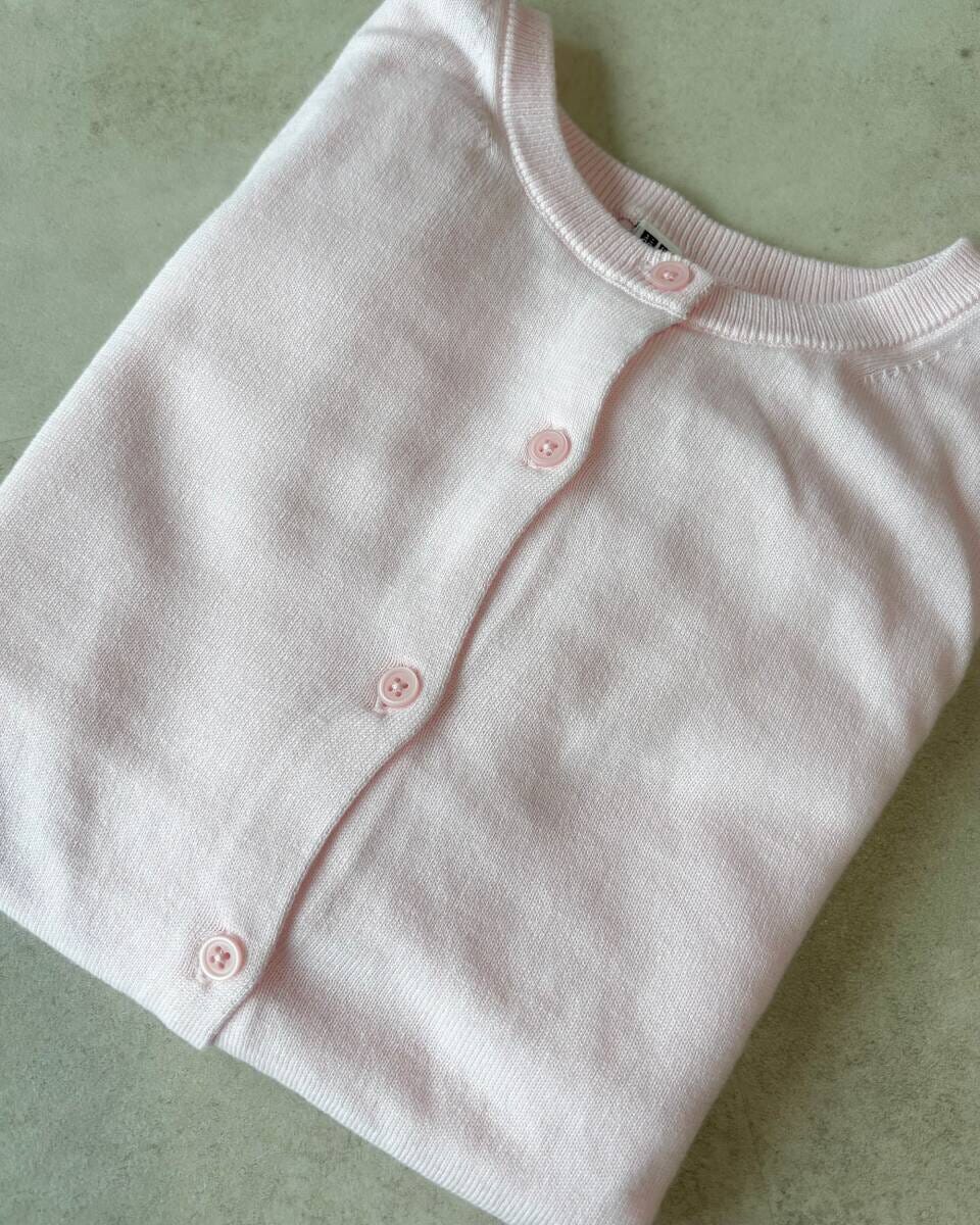 ユニクロ　UVカットカーディガン　ピンク置き画像