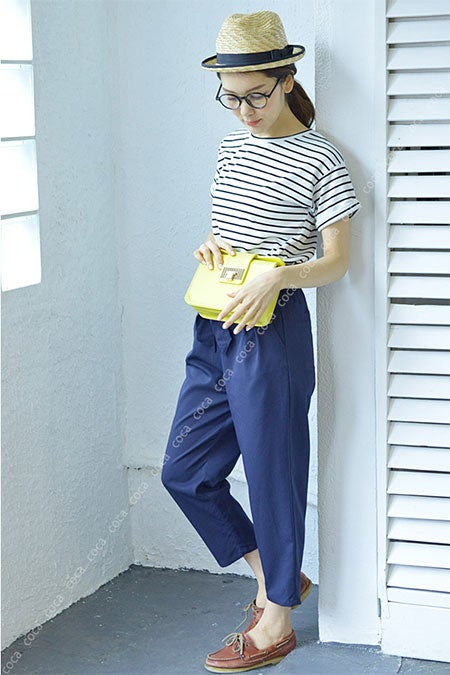 ウエストリボン付きクロップドパンツ「coca」3,690円（税込）