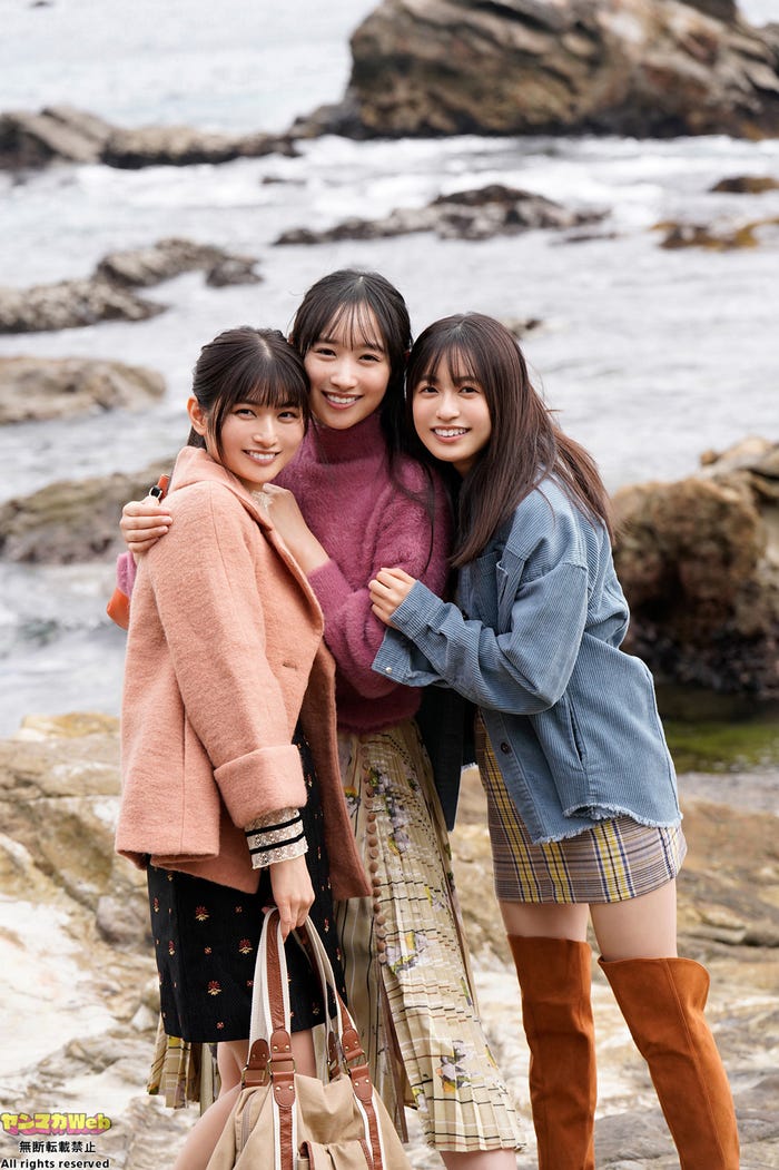 大島璃乃、辻優衣、早川渚紗 (C)LUCKMAN /ヤンマガWeb