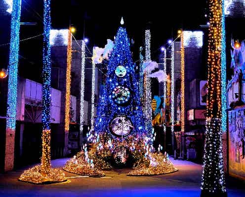 大阪ひらパーのイルミイベント「光の遊園地」音と光の魔法にかかるショー演出やランタン広場