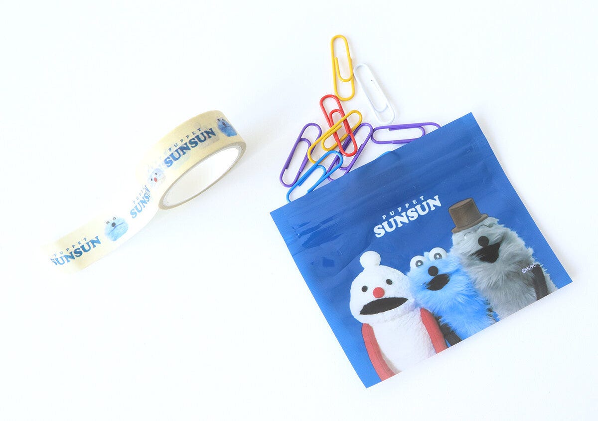 パペットスンスンマスキングテープジッパーケース