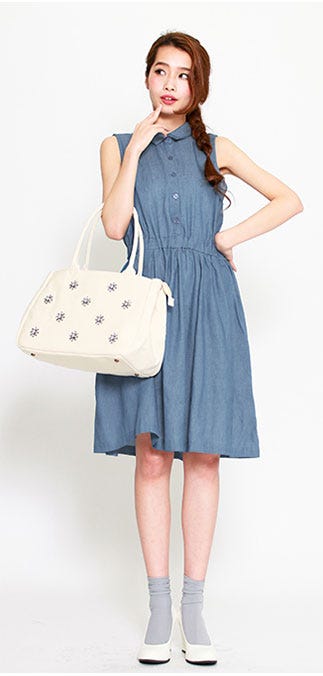 ライトデニムシャツワンピース「salus」3,490円(税込)