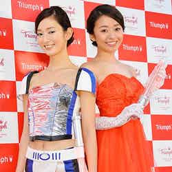 今年の世相ブラを発表（左から）川辺優紀子、中川知香【モデルプレス】