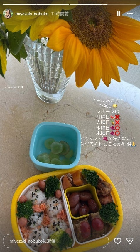 宮崎宣子Instagramストーリーズより